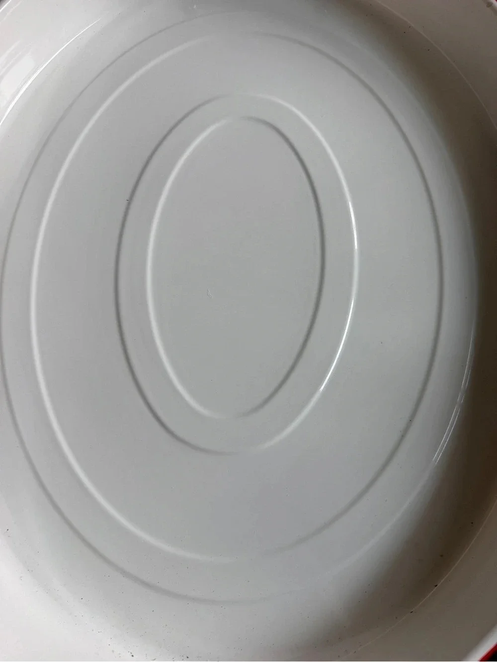 Hearth and hand Cooking Elements White Oval tray Red Handles